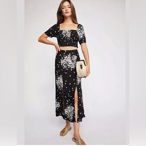 Free People Bare With Me skirt and crop top set